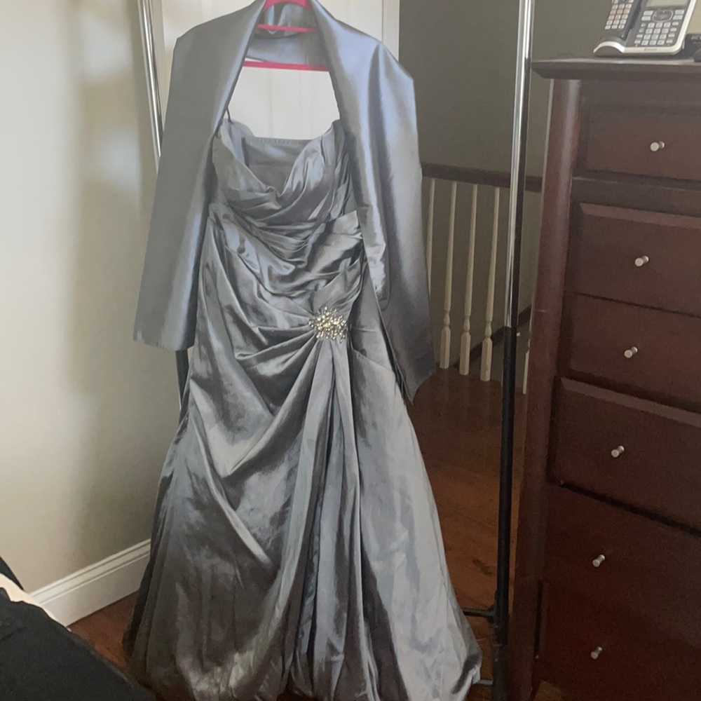 Silver evening gown MOTHER OF THE BRIDE